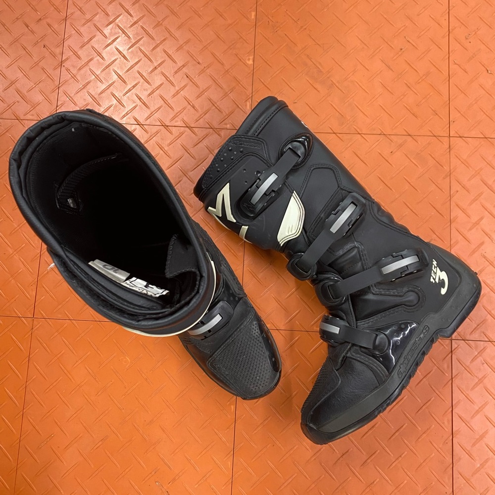 Alpine Stars Black Motorcycle Motorcross Boots Mens Size 10